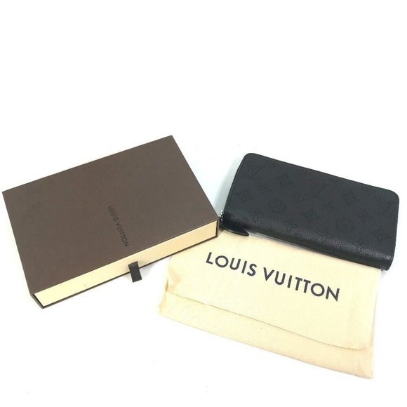 LOUIS VUITTON MonogramMahina Zippy Wallet Zip Around Long Wallet Black - Picture 9 of 12
